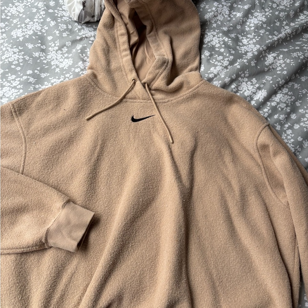 Nike Beige Fleece Hoodie